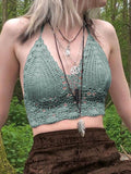 crop cami top made of crochet