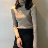 Fongt Sweater Woman With Bottom Shirt Autumn And Winter New Long Sleeves To Keep Warm Body Solid Color Knitted