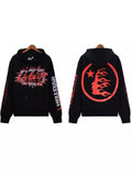 High Street Ins Minority Retro Print Letters Loose Hooded Sweaters For Men And Women In Autumn And Winter-Outfit