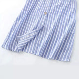 New Striped Blended Medium-Length Shirt Dress 8282821-Outfit