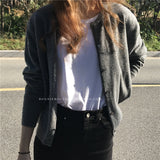 New Round-Necked Purple Sweater In Early Autumn Is Loose And Wears A Sweater Coat.-Outfit