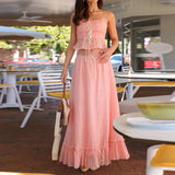 Cami Tie Up Top And Maxi Skirt Set-Outfit