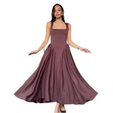 Fongt Summer New Women's Collar Sexy Sleeveless Wrinkled Temperament Dress Dress Dress Woman