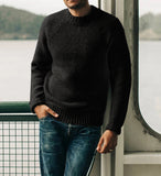 Fongt And Winter New Fashion Retro Men's Solid Color Casual Round Collar Jumper Sweater Men's