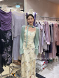 Fongt Xixi 13 Lines 2025 Spring And Summer New Temperament Printing Pure Desire High-Waisted Sling Dress Women 88180