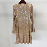 Fongt Early Autumn New Star Fashion Heavy Industry Embroidery Stender Diamond Elastic Dress