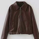 Fongt Women's Explosive Solid-Colored Collar Jacket Jacket