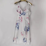 Wish Popular Style Lotus Leaf Edge Ink Deep V Sling Loose Irregularly Printed Pregnant Woman Dress-Outfit