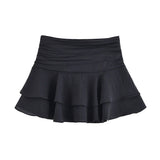 Fongt Homemade New Women's Oceanic Folding Laminated Mid-Rise Skirt 4661504