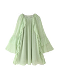 Fongt New Women's Dress In The Escape Princess Dress Gentle Chiffon Layer Lotus Leaf Side Dress