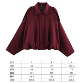Fongt Spring Pilot Jacket Bat Sleeve Zipper Loose Tuffen Jacket Women's Casual Jacket