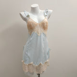 Fongt Sexy Pajamas Women Pure Breeze Summer Thin Ice Silk Lace Spring And Autumn Breast Sling Aja Crootype Home Clothes