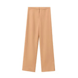 Fongt Women's 2025 Summer New Fashion Button Vest Straight Pants Set