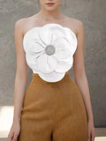 Sexy Waistcoat Woman 2025 Spring New Fashion Three-Dimensional Flowers Splicing Design Women's