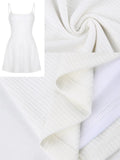 Beach Style Sexy Spaghetti Straps Dresses Women Summer Knit Mini Dress Y2K Casual Vacation Backless Solid Slim Sundress-Outfit