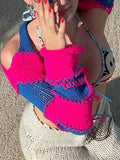 Striped Long Sleeve Bolero Knit Top-Outfit