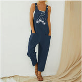 Slouchy Retro Abstract Print Overalls