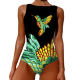Swimsuit2025 New Conjoined Bikini Personality Abstract Print Swimsuit Women