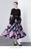 Fongt New Women's Dress Dress Oversized Dress Print 100 Folds T-Shirt With T-Shirt Holiday Casual Dress