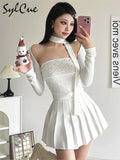2024 White Sweet Gentle Intellectual All-Match Leisure Autumn Travel Mature Beautiful Women'S Removable Collar Short Top-Outfit
