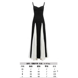 Fongt Low Breast Hanging Long Dress Spring 2025 Splicing Party Sexy Banquet
