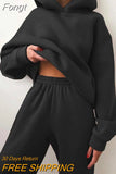Suit Solid Casual Tracksuit Women Fleece 2 Pieces Set Winter Spring Sports Warm Sweatshirts Pullover Sweatpants