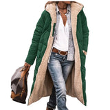 Fongt Solid Hooded Cotton Suit Long Sleeve Double-Sided Winter Warm Shirt Coat Cotton Coat