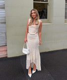 Summer Sleeveless 2 Piece Sets Womens Outfits Elegant Formal Events Wedding Guest Dresses Sexy Cropped Top and Skirt-Outfit