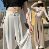 Fongt New Chinese Style Suit Pants Women Spring And Autumn Small High-Waist Hanging Straight Casual Narrow Version Of Broad Leg Pants