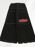 Men's Jeans Y2K Bag Vintage High-Quality Pattern Hip-Hop Street Leisure Men Harajuku Wide Legs-Outfit