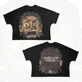 T-Shirt Hip-Hop Fun Cartoon Pattern Printing Oversized T-Shirt Original Gothic Cotton Short Sleeves-Outfit