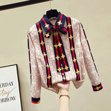 Turn Down Collar Long Sleeve Bee Elegant
