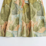 Spring Print Lapel Sleeveless Belt Dress 2183043-Outfit