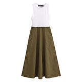 Pocket Spliced Midi Dress 0264073-Outfit
