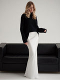 Skirt Spring 2024 Satin Face Ding Long High Purse Hip Drag Fishtail Skirt-Outfit