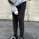 Warm Knitted Sweatpants Women's Casual High Waist Thick Harem Ankle-length Pants Korean Loose Sweater Pantalones