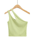 Fongt Summer Short Sexy Shoulder Shoulder Hollow Slim Small Vest Jacket-Outfit