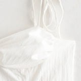 Fongt New Women's Fashion Folding Layer Decoration Of The Silk Sleeveless Sleeved Dress Is Thin