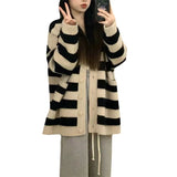 Fongt Bump Color Sweater Soft Waxy Cardigan Female 2024 Spring And Autumn New Korean Version Languid Lazy Wind Temperament Knit Jacket Coat-Outfit