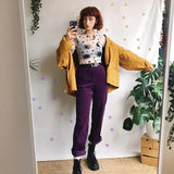 Fongt Women's Mesh Hollow Out Butterfly Print Long Sleeve Crop Short T-Shirt Bottom Shirt