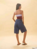 Loose Without Elastic Retro Jeans In The Pants Of Women's Five Split Pants-Outfit
