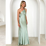 Fongt New Trendy Slanted Sling Fashion Showback Party Dress Dress Woman