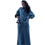 Fongt 2025 New Women's Loose Casual Comfortable Denim Dress Suit