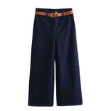 New Autumn Jeans With High Waist, Wide Legs And Ankles 1889171-Outfit