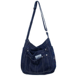 Aesthetic Denim Large Canvas Crossbody Bag-Outfit
