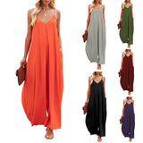 Fongt Wide Leg Trousers Women 2025 Summer New Solid-Colored Bag Casual Jumpsuits