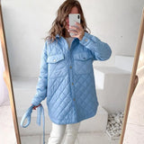 Fongt Buckle Collar Loose Warm Lingge Cotton Suit New 2025 Autumn And Winter With Thick Cotton Clothes