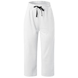 Waist Casual Sports Three-quarter Length Wide