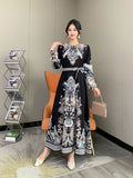 Floral Long-Sleeved Dress-Outfit