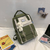 Korea Backpack Women Large Capacity School Backpack Tote Rucksack for Girls Fashion Patchwork Panelled Laptop Travel